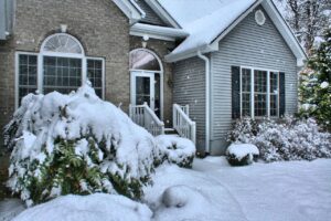 winter home with safety window protection